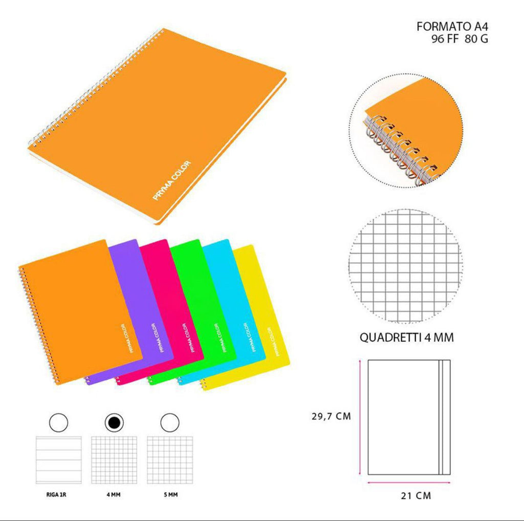 Quaderni a Spirale A4 - rigature miste a scelta