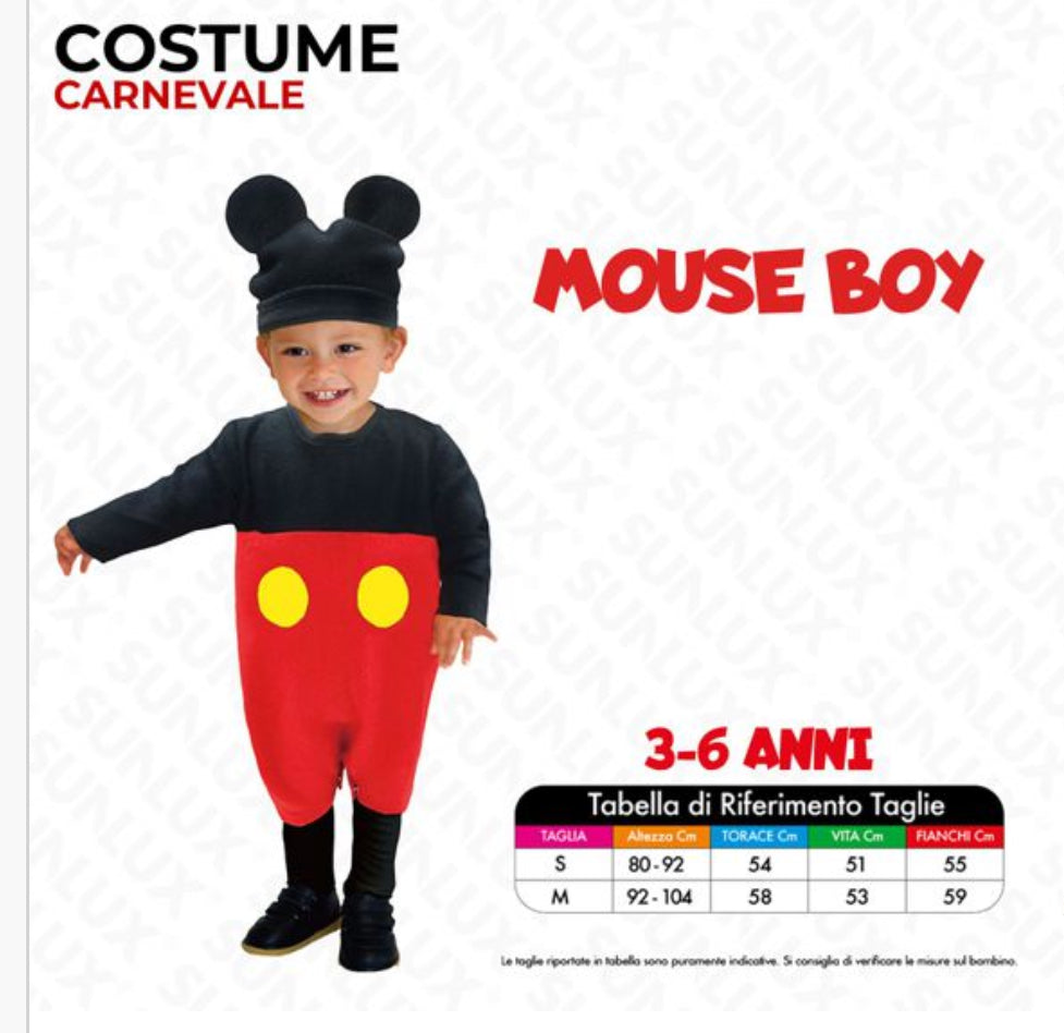 Costume Mouse Boy 3-6 Anni