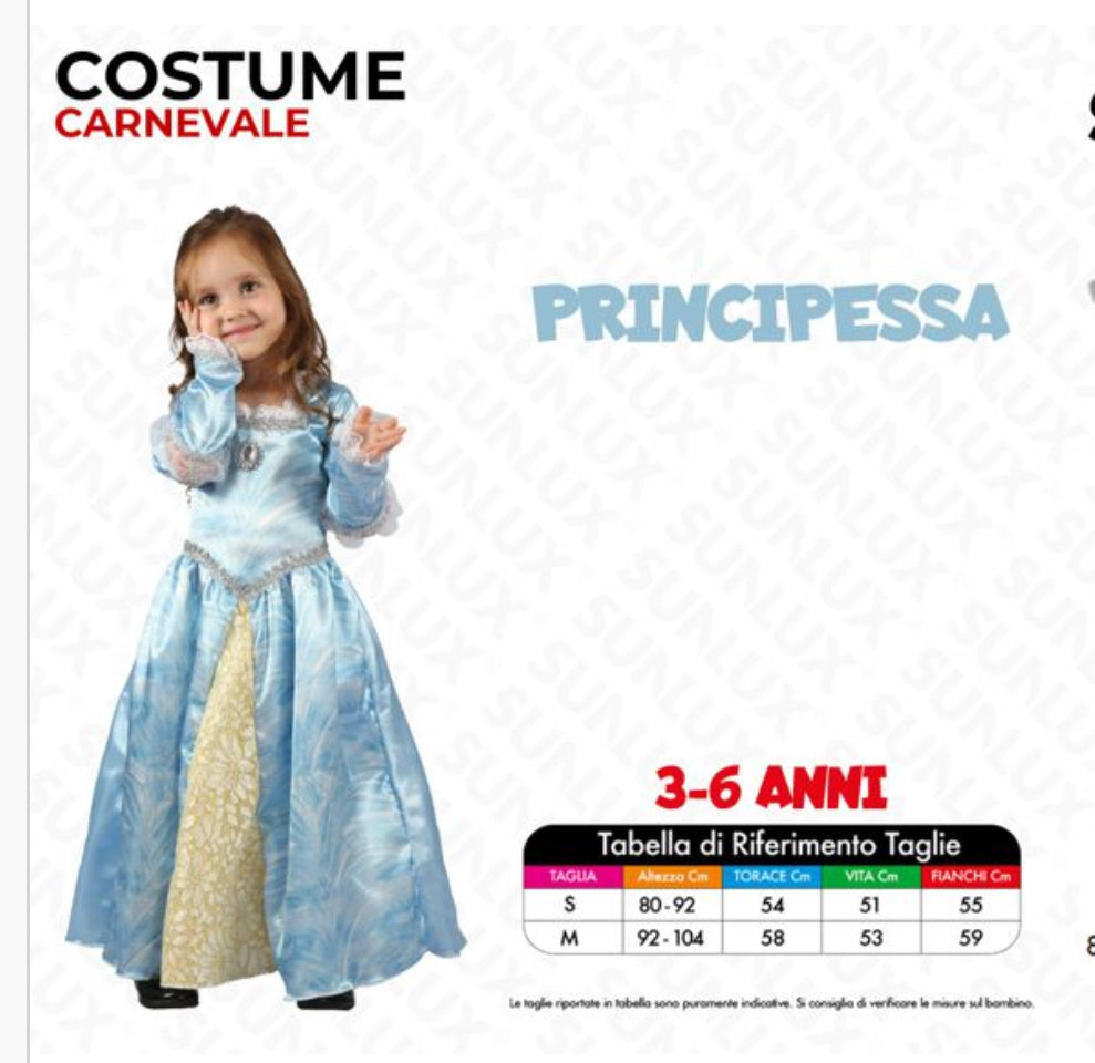 Costume Principessa 3-6 Anni