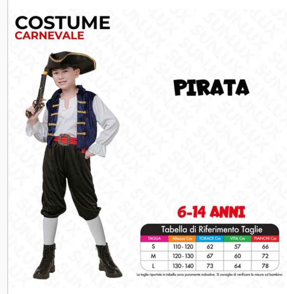 Costume Pirata 6-14 anni