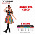 Costume Clown Donna 6-14 Anni