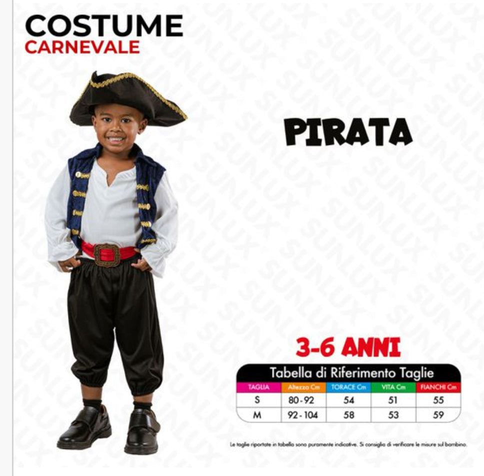Costume Pirata 3-6 Anni