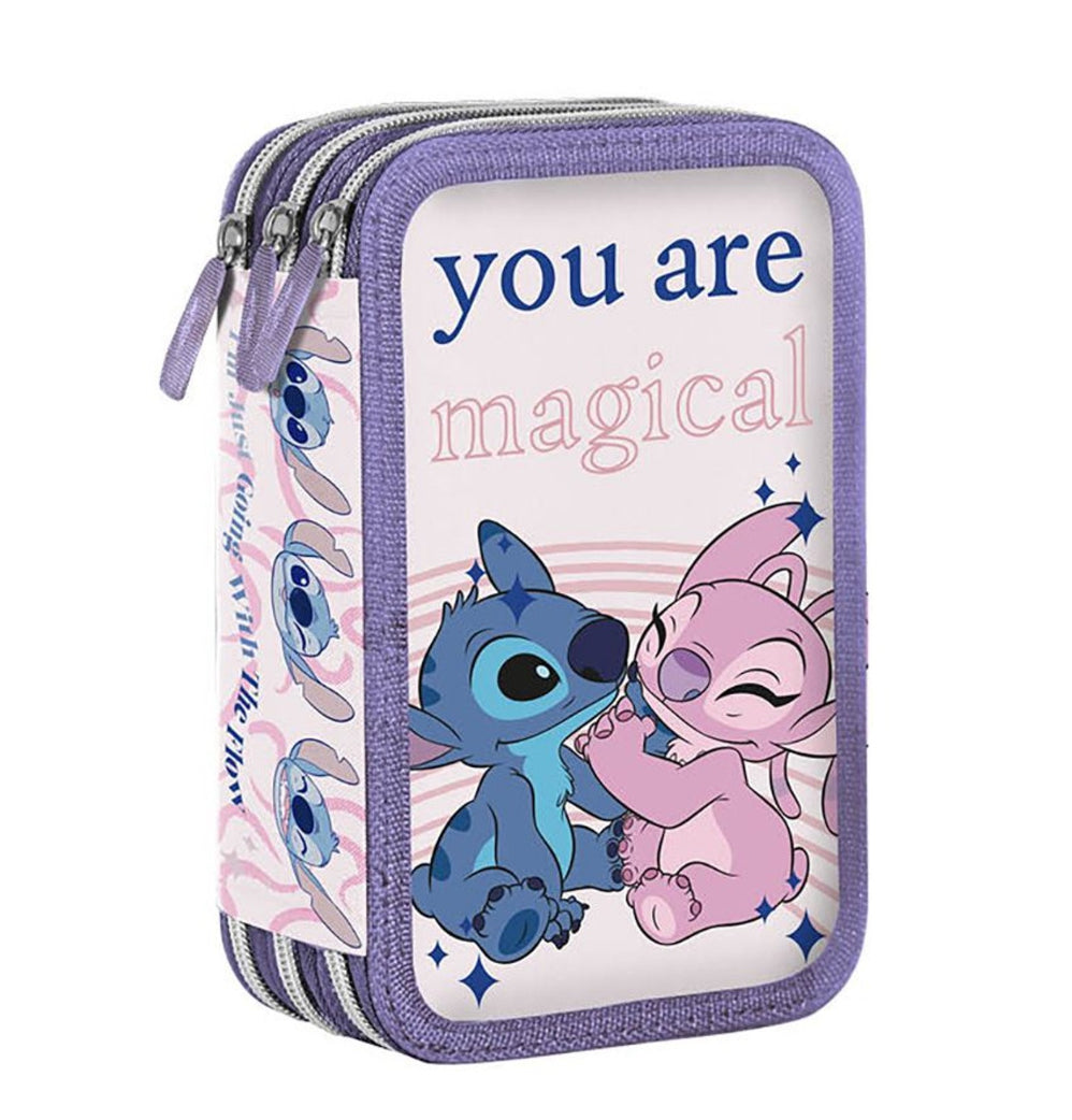 Astuccio Disney a 3 Scomparti completo di Pastelli e Pennarelli Giotto
