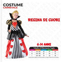 Costume Regina di Cuori 6-14 anni
