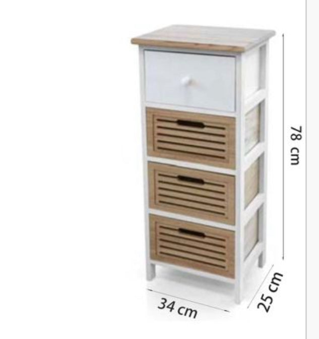 Cassettiera in legno 3cassetti 1 Anta