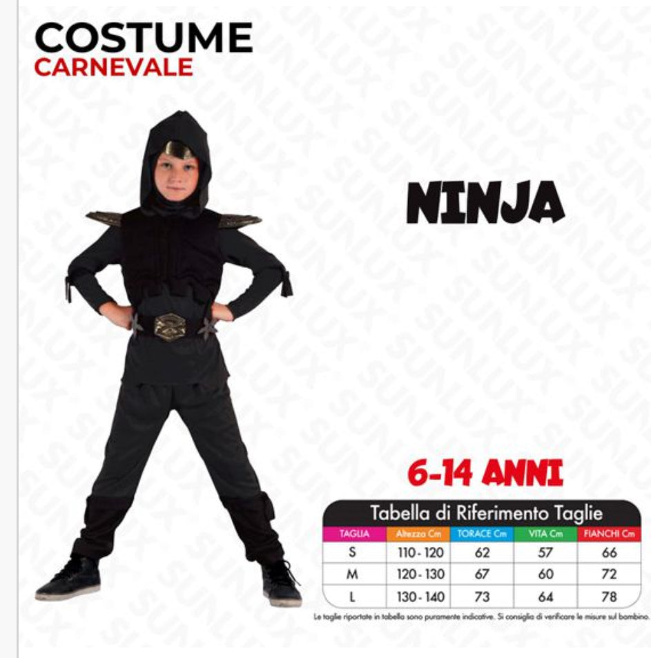 Costume Ninja 6-14 anni