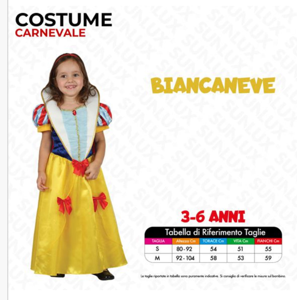 Costume Biancaneve 3-6 Anni