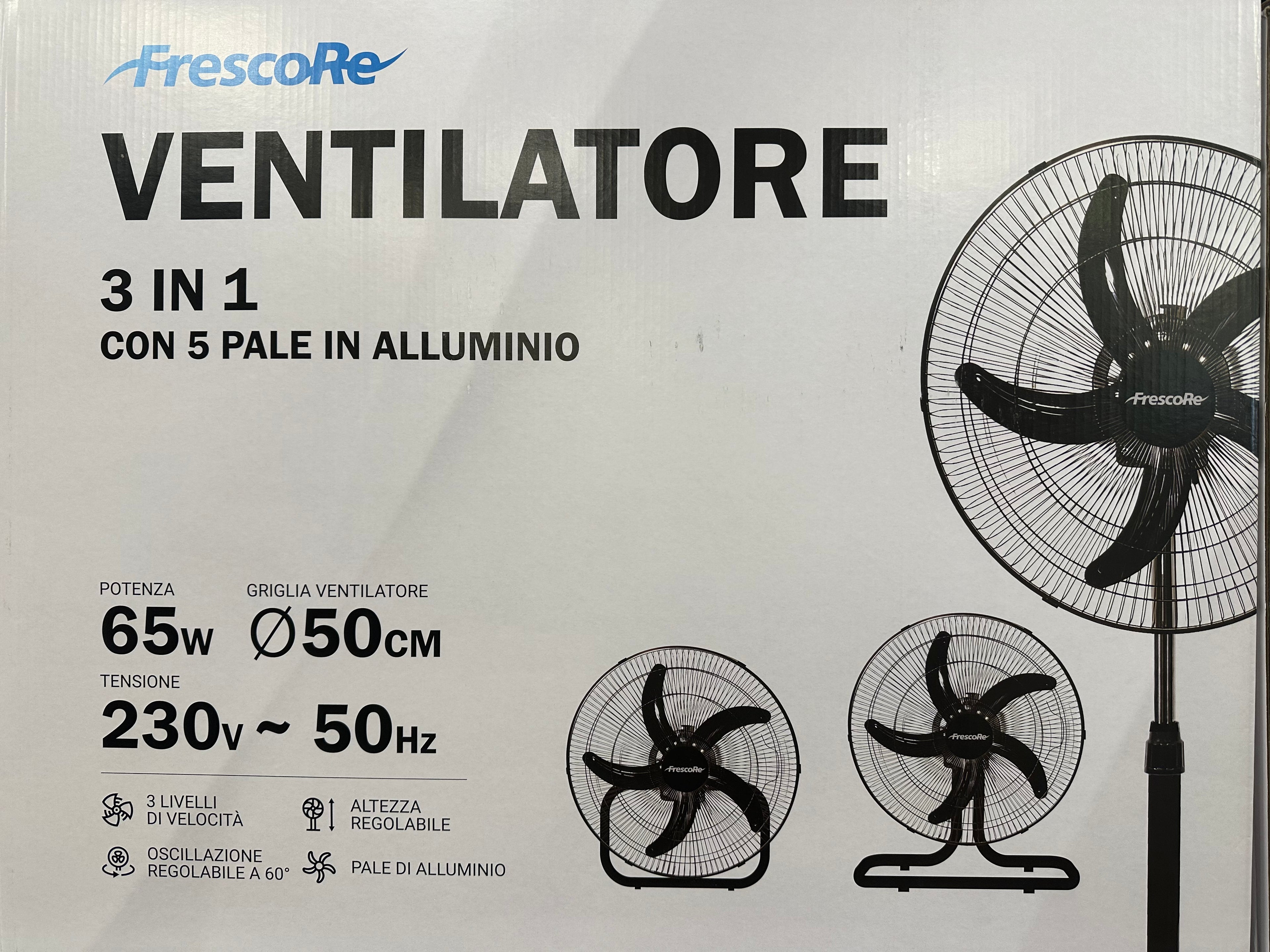 Ventilatore 3in1 con 5 Pale in alluminio extra forte