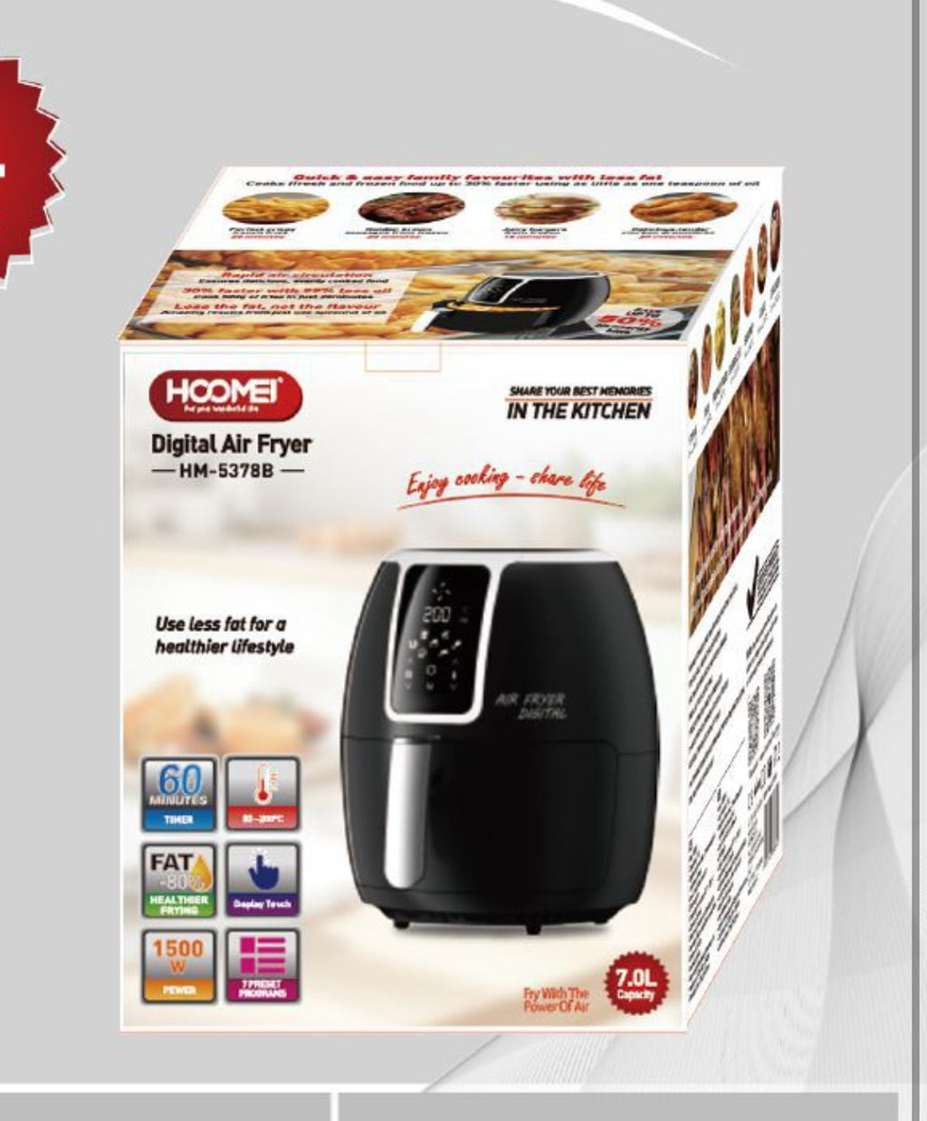 Friggitrice ad Aria 1500W 7Lt
