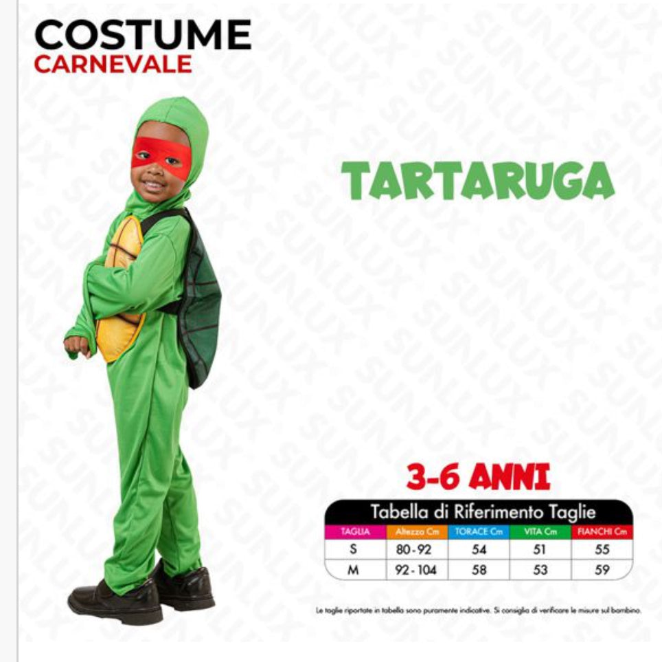 Costume Tartaruga 3-6 Anni