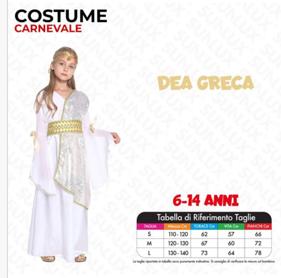 Costume Dea Greca 6-14 anni