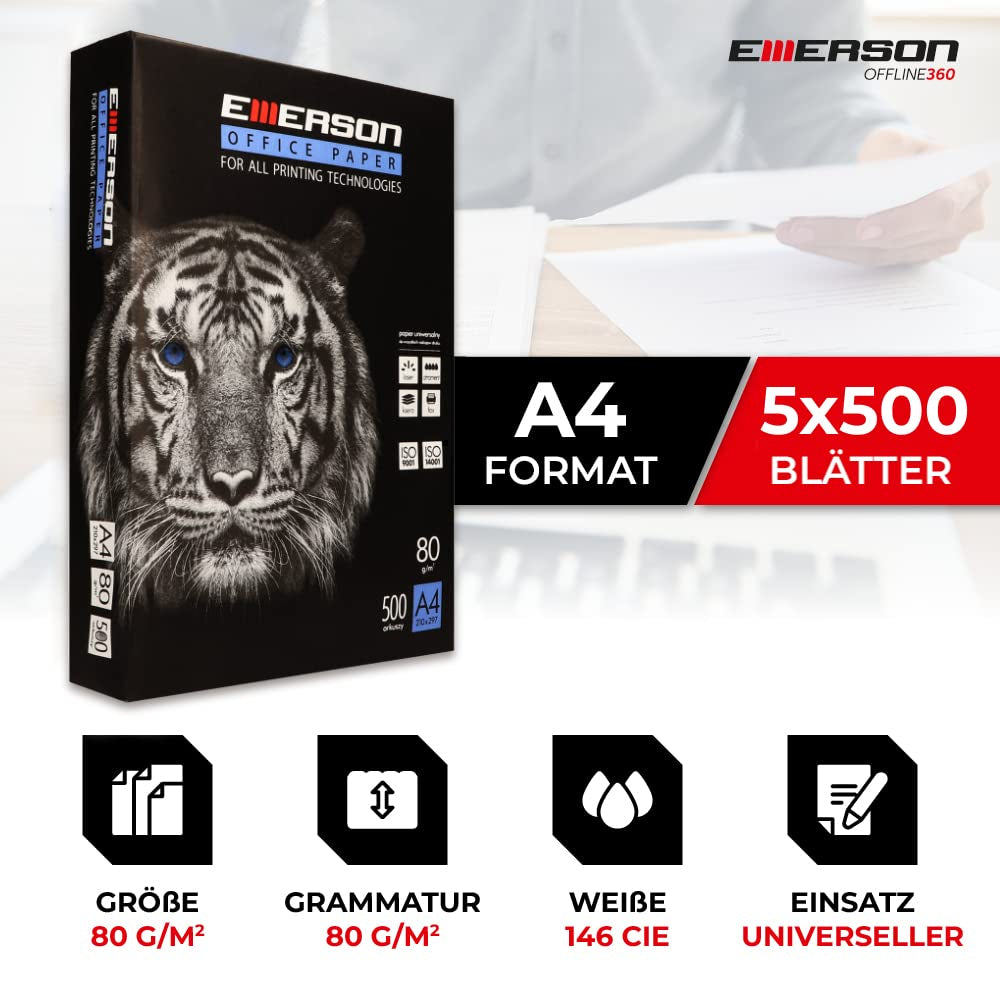 EMERSON - Risma di carta A4 500fogli 80gr