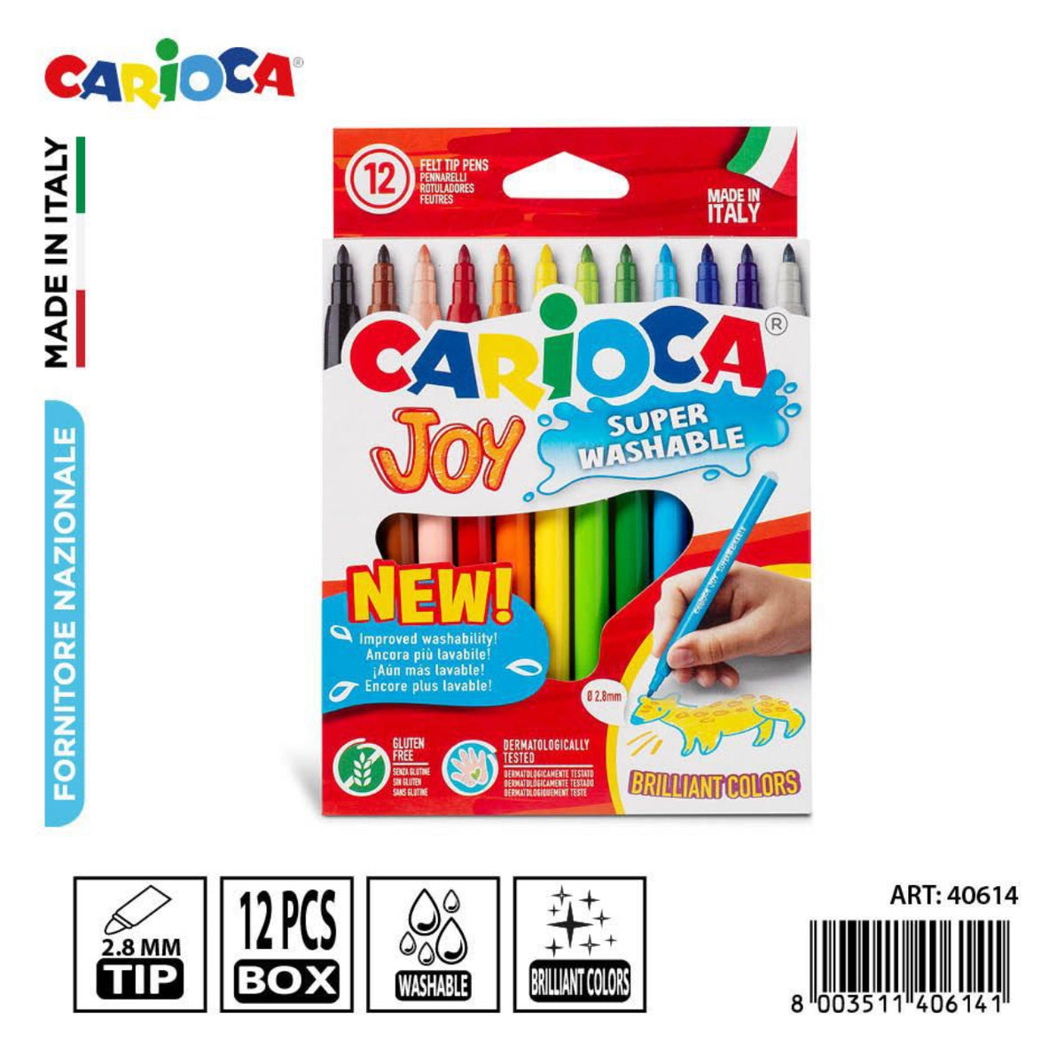 CARIOCA JOY pennarelli 12 colori lavabili