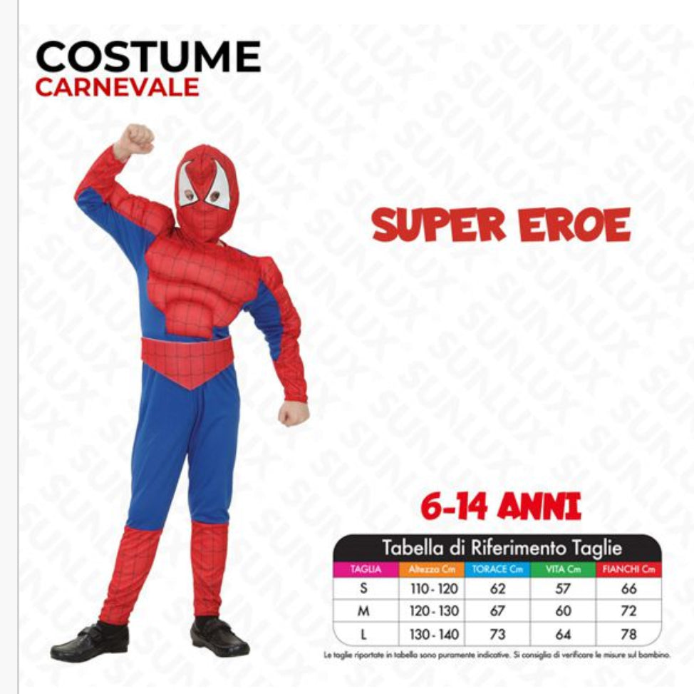 Costume SpiderMan 6-14 anni