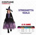 Costume Streghetta Viola 6-14 Anni