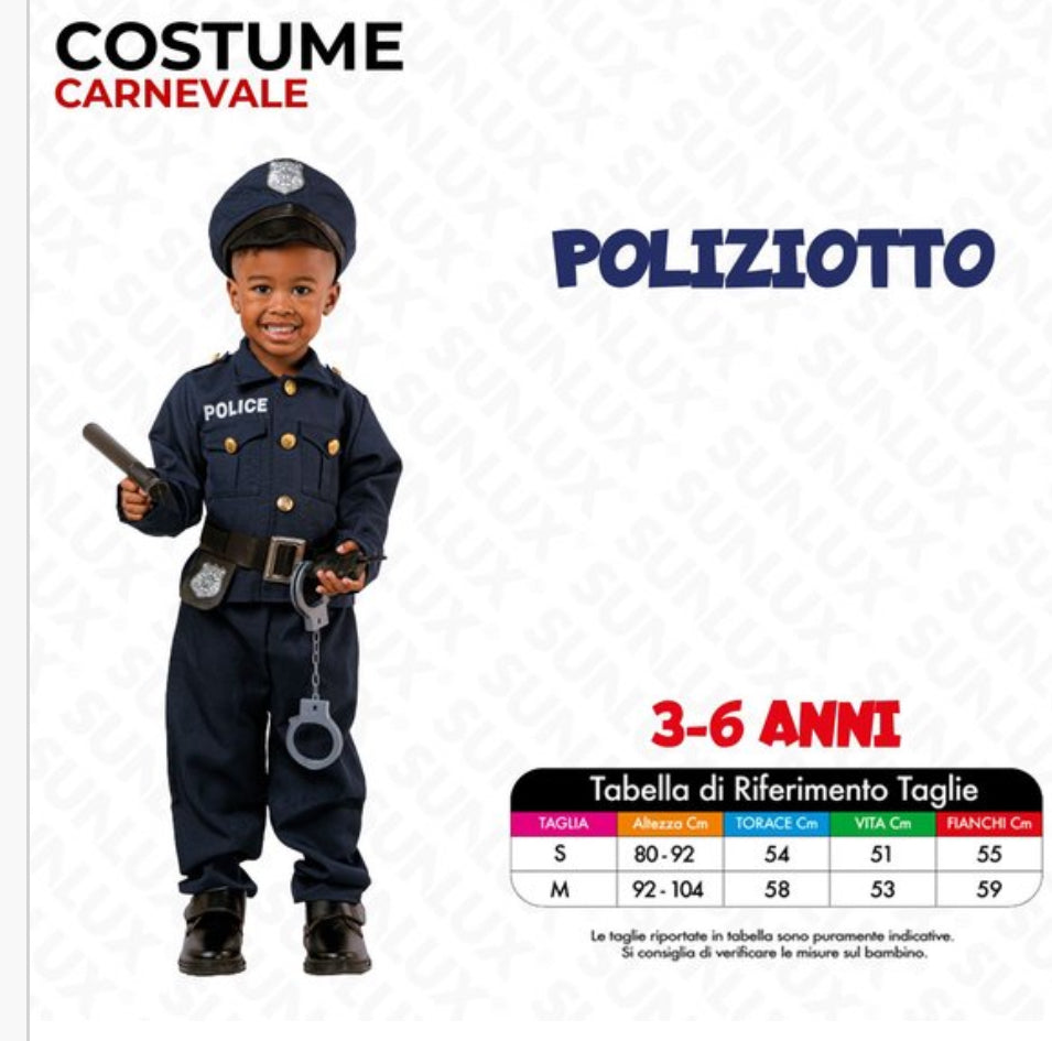 Costume Poliziotto 3-6Anni