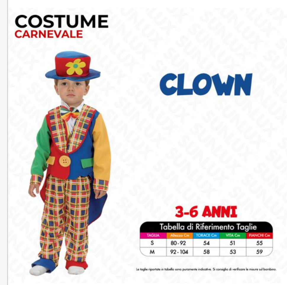 Costume Clown 3-6 anni