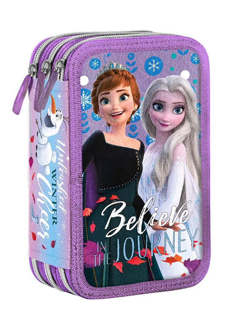 Astuccio Disney a 3 Scomparti completo di Pastelli e Pennarelli Giotto