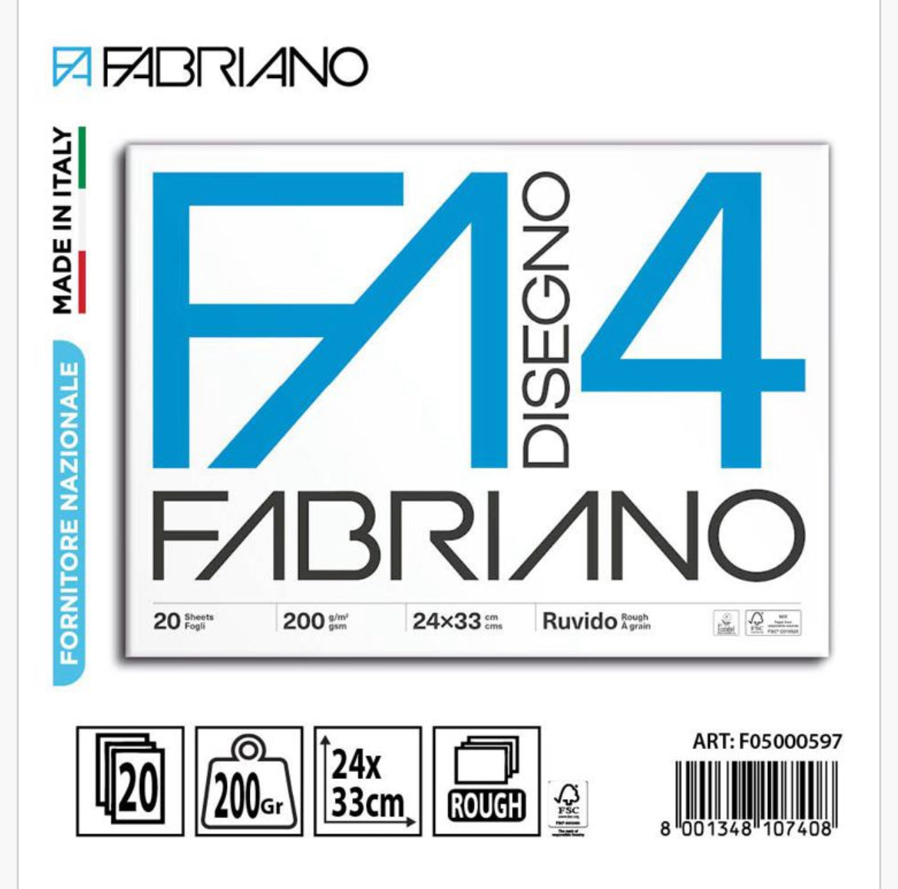Fabriano Album F4 24x33cm 220gr 20F RUVIDO
